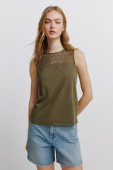 Springfield Embroidered vest top beige