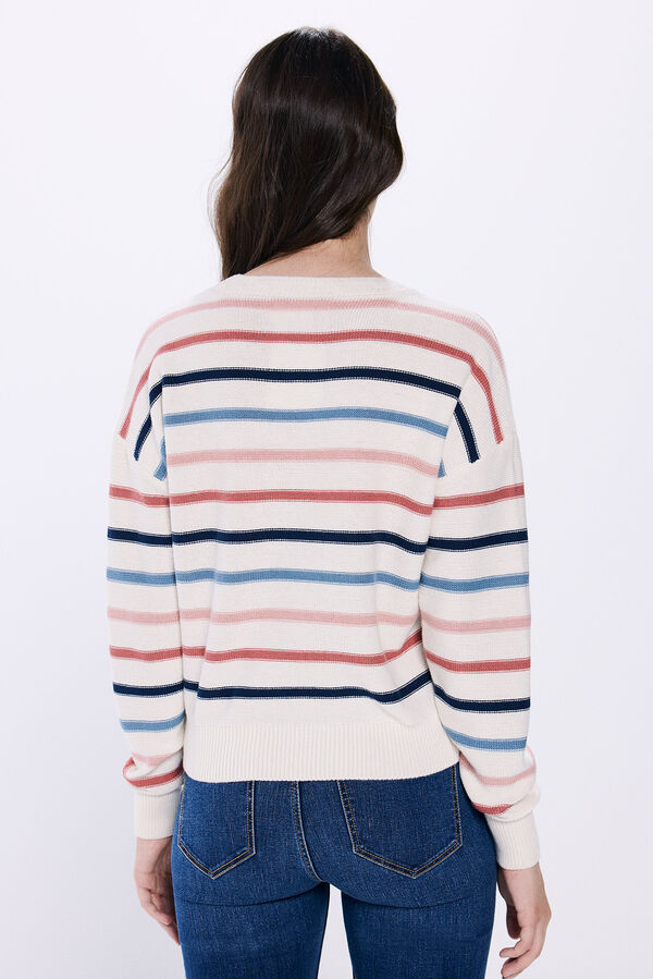 Springfield Pamučni džemper sa šarenim prugama print