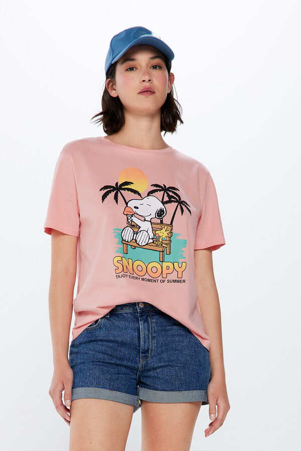 Springfield T-shirt « Snoopy » rose