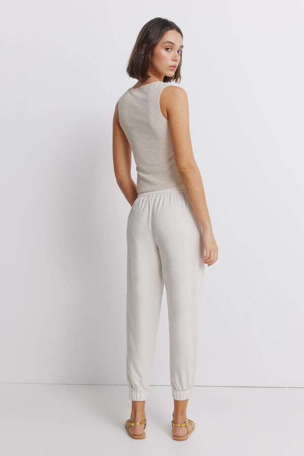 Springfield Jogger trousers with elasticated trim nude