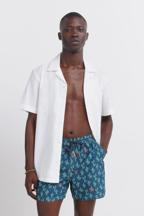 Springfield Maillot de bain imprim&eacute; cactus bleu