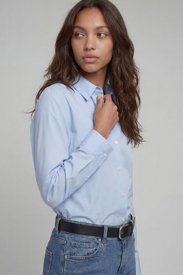 JJ REBEL Camisa regular em sarja azul