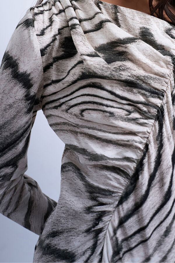 Topshop Vestido mini asim&eacute;trico negro