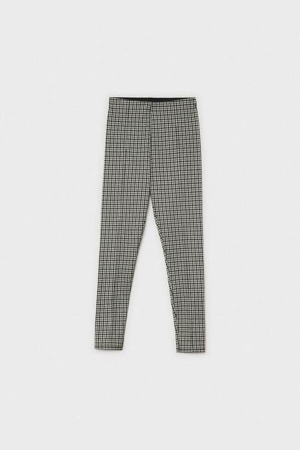 Inside Jacquard houndstooth leggings black