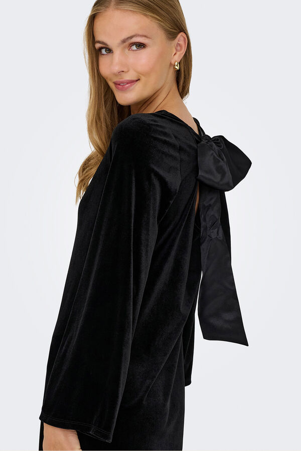 JDY Short dress velvet dress black