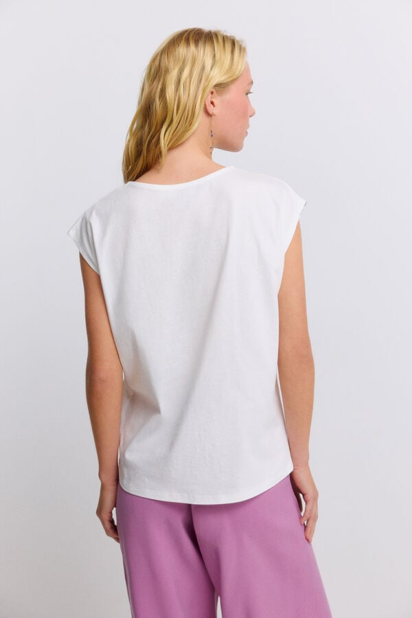 Springfield T-shirt de manga curta estampada branco