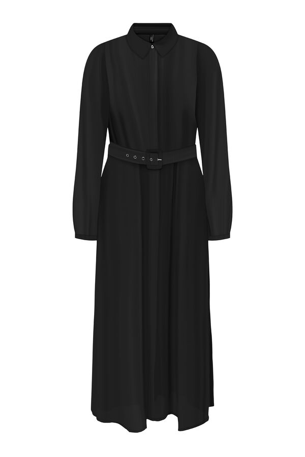 Only Langes Chiffon- Kleid Schwarz