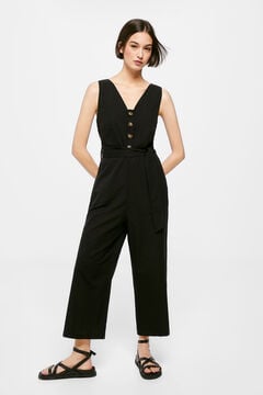 Springfield Black linen/cotton jumpsuit black