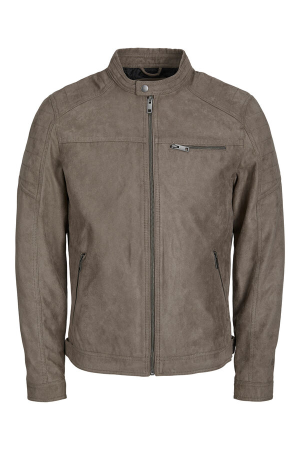 Jack & Jones Blouson motard effet cuir gris