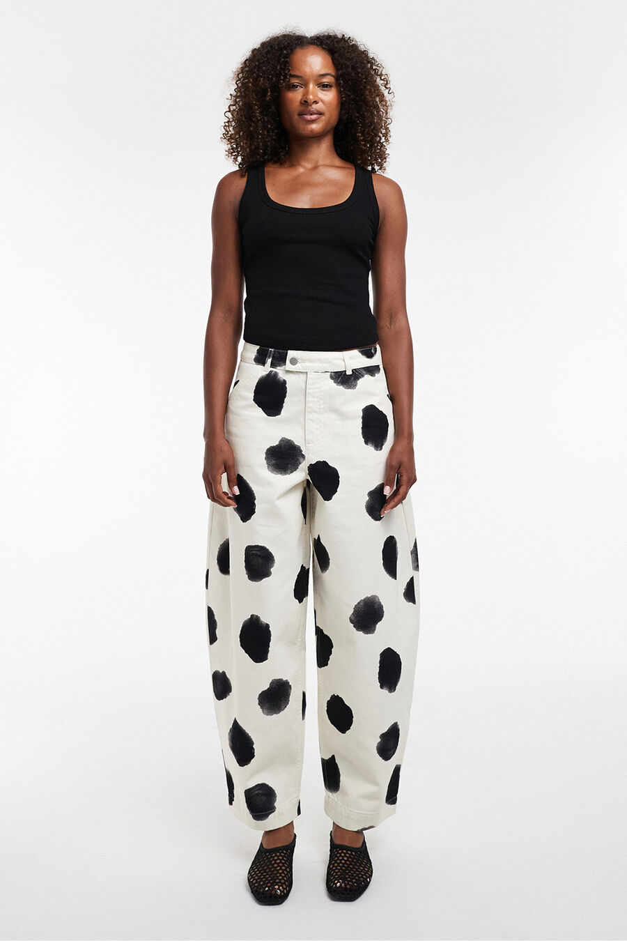 Pantalón estampado barrel fit