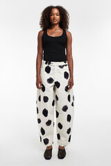 Topshop Pantal&oacute;n estampado barrel fit rosa