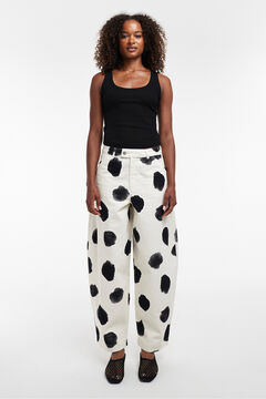Topshop Pantal&oacute;n estampado barrel fit