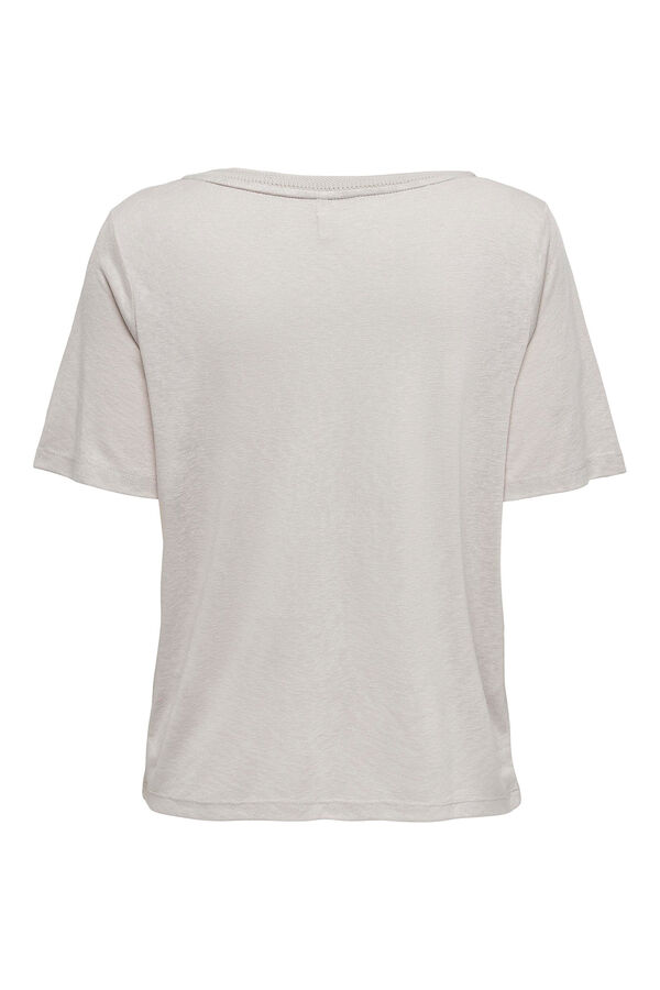 Springfield Camiseta cuello pico gris medio
