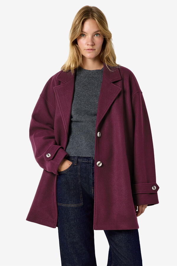 Noisy May Short coat with lapels printed