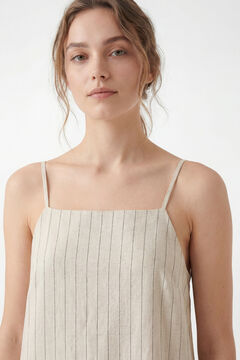 Pieces Vestido corto de lino con tirantes
