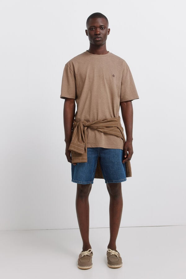 Springfield Viscose basic T-shirt nude