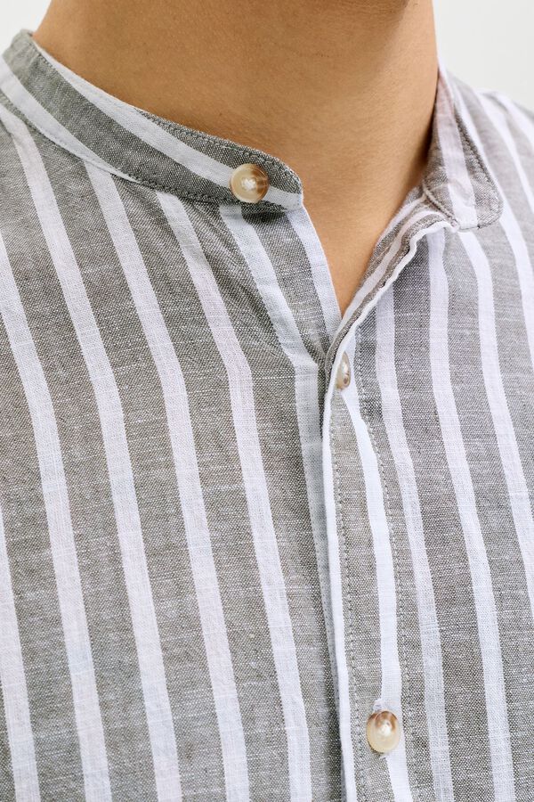 Jack & Jones Mandarin collar regular fit shirt grey