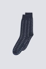 Springfield Chaussette longue micro broderies bleu