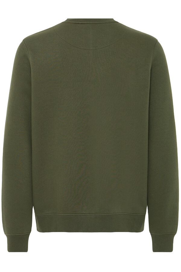 Blend Embroidered round neck sweatshirt vert