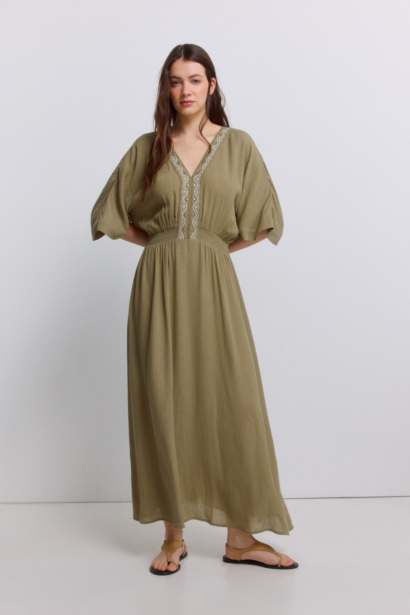 Springfield Embroidered bead midi dress