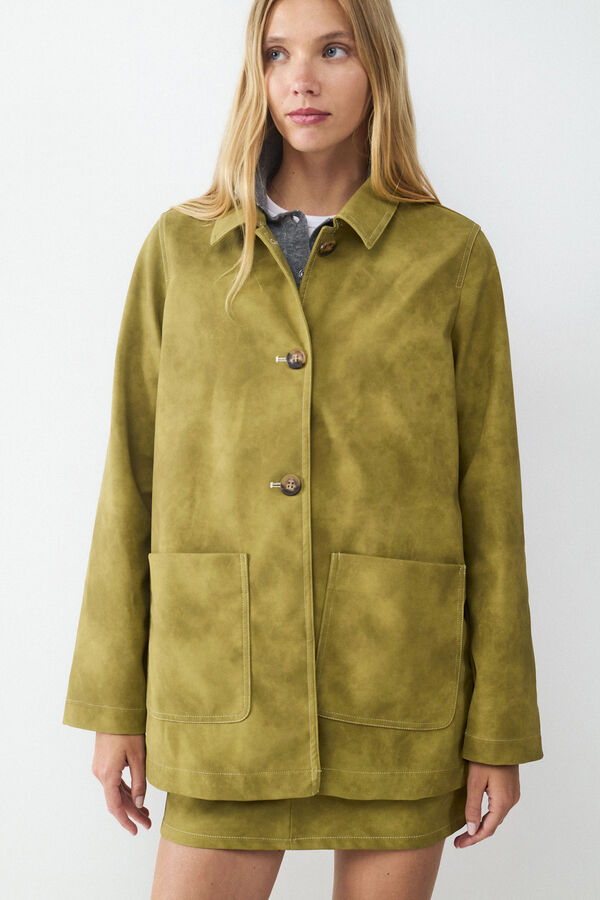 Balmohk Chaqueta efecto ante verde