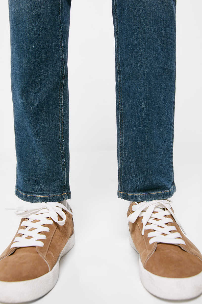 Springfield Jeans slim léger bleu-vert délavé moyen foncé bleu