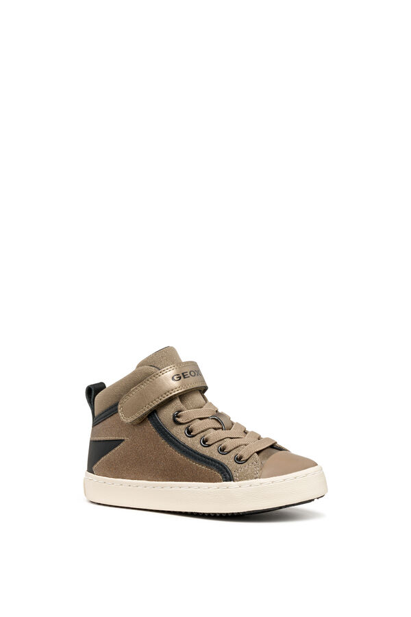 Geox Leather‑effect trainers gris