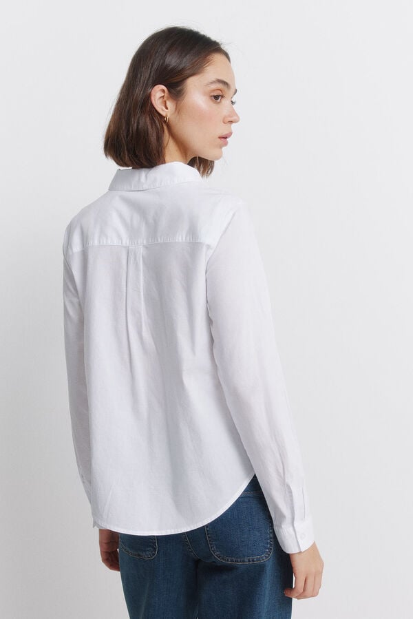 Springfield Pleated long sleeve shirt white