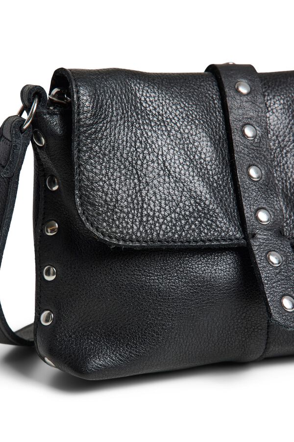 Pieces Leather crossbody bag black