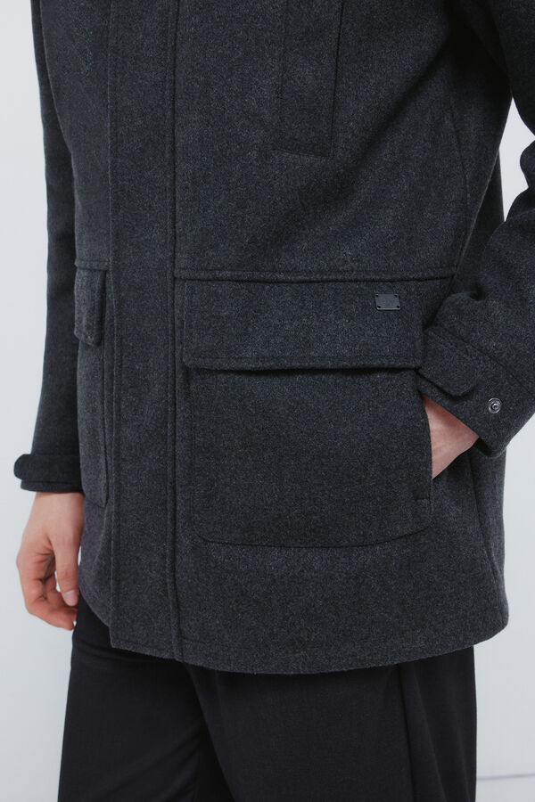 Springfield Long wool -effect parka grey