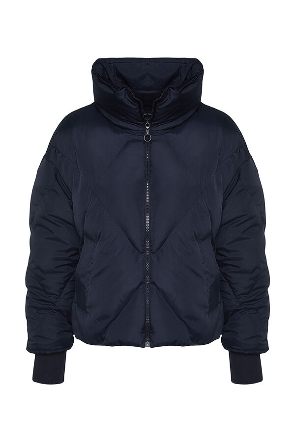Trendyol Puffer coat with high neck blue