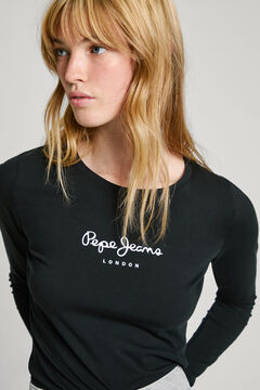 Pepe Jeans Camiseta b&aacute;sica de manga comprida com logo frontal