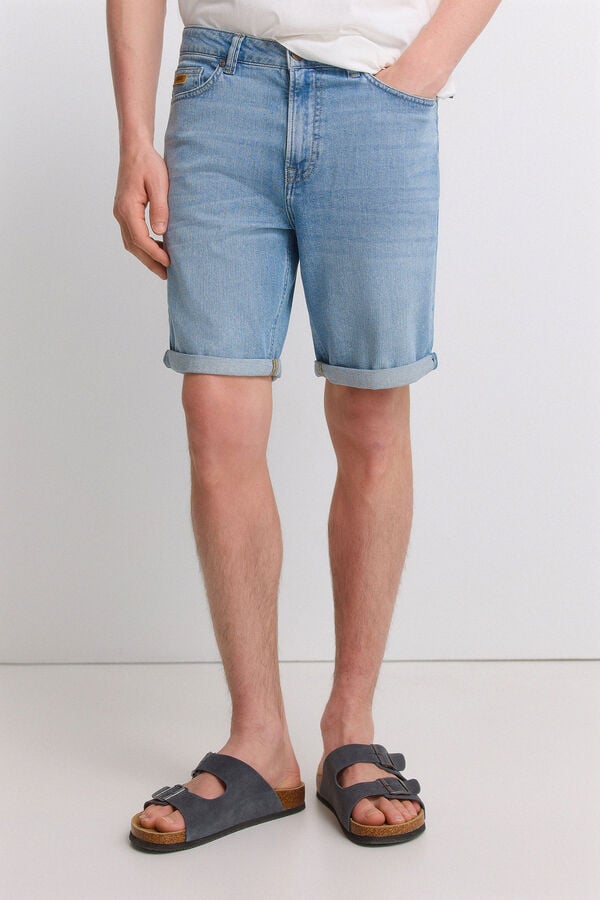 Springfield Bermuda en jean ultra l&eacute;g&egrave;re slim fit bleu