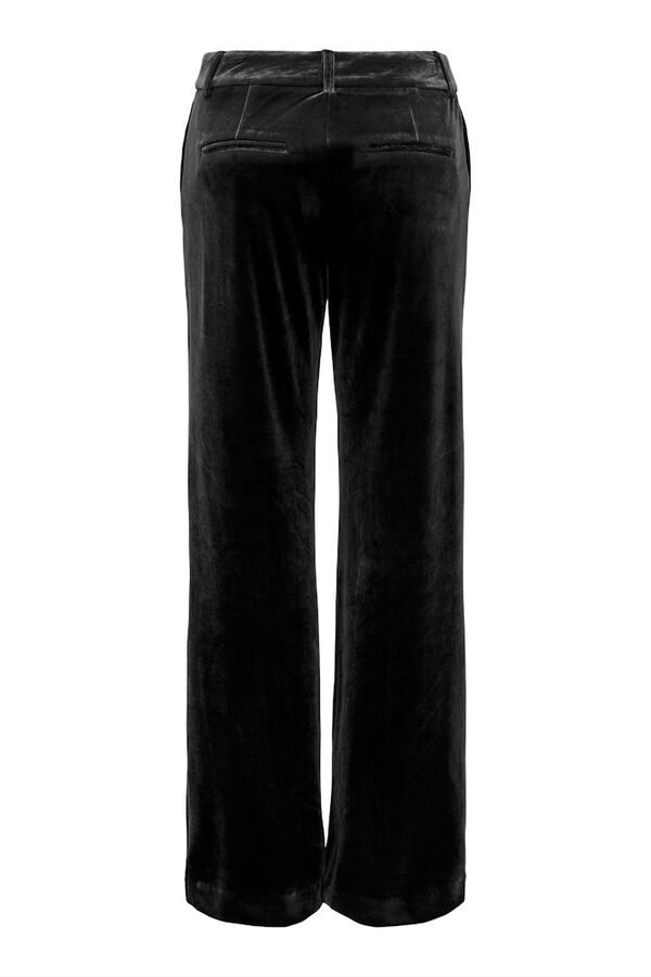 Only Pantal&oacute;n recto de terciopelo negro