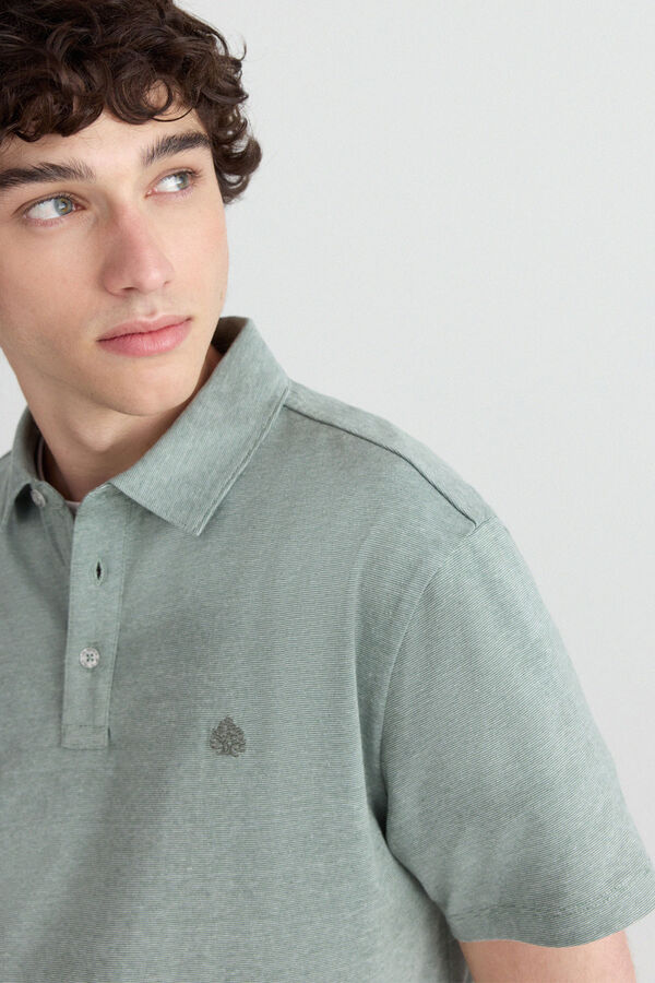 Springfield Microraya jersey slim fit polo shirt green
