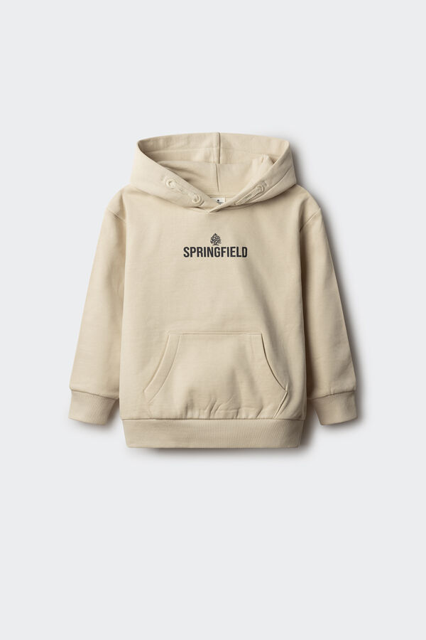 Springfield Sudadera capucha logo niño estampado fondo blanco