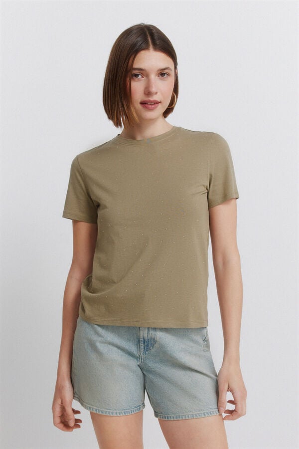 Springfield Polka-dots short sleeve T-shirt pink