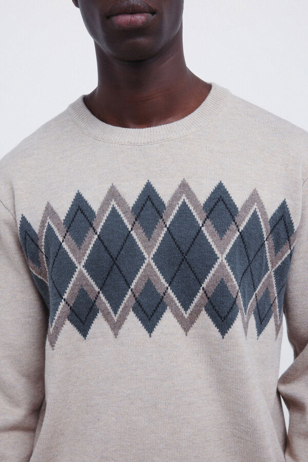 Springfield Jacquard Christmas jumper brown