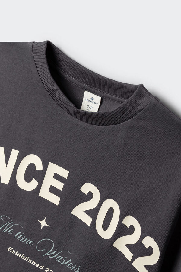 Springfield Kids Dečija print majica kratkih rukava Siva