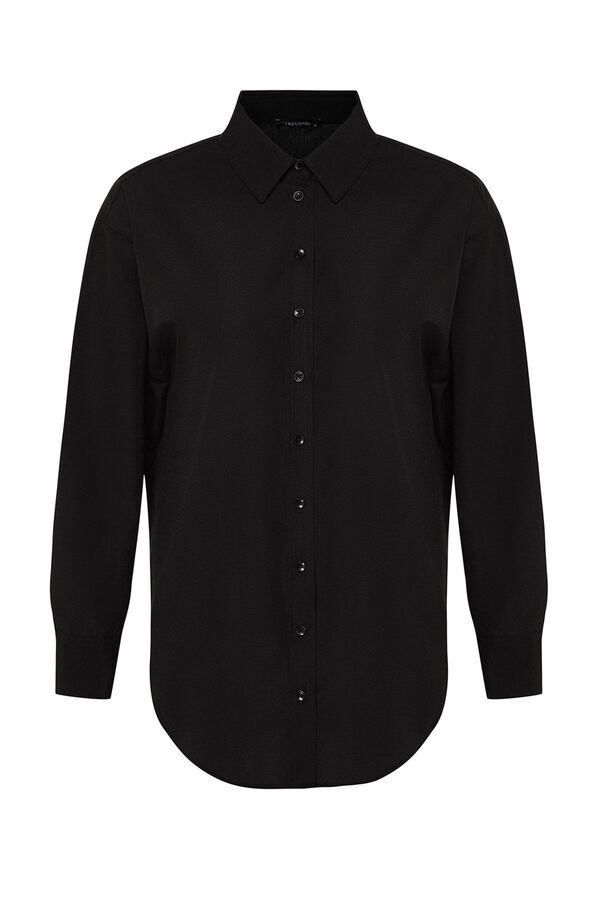 Trendyol Camisa algod&oacute;n negro