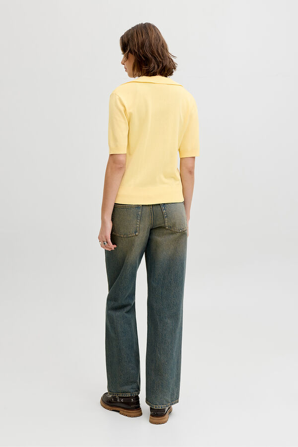 Jack & Jones Polo punto manga corta regular amarillo