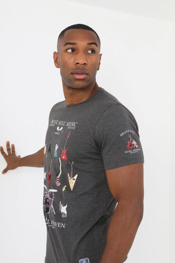 Brave Soul Musical instruments T-shirt grey