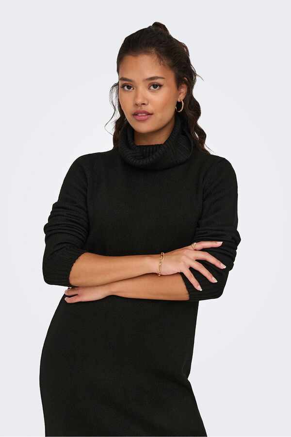 JDY Vestido corto punto negro