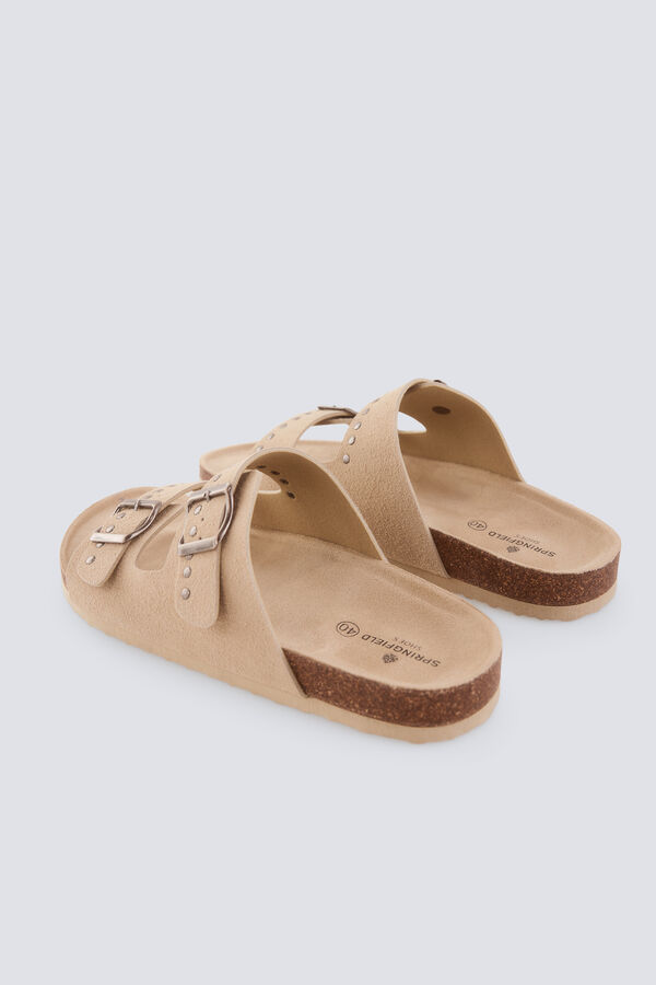 Springfield Studded buckle sandal brown