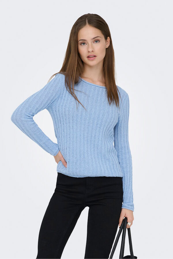 Only Rippstrickpullover Blau