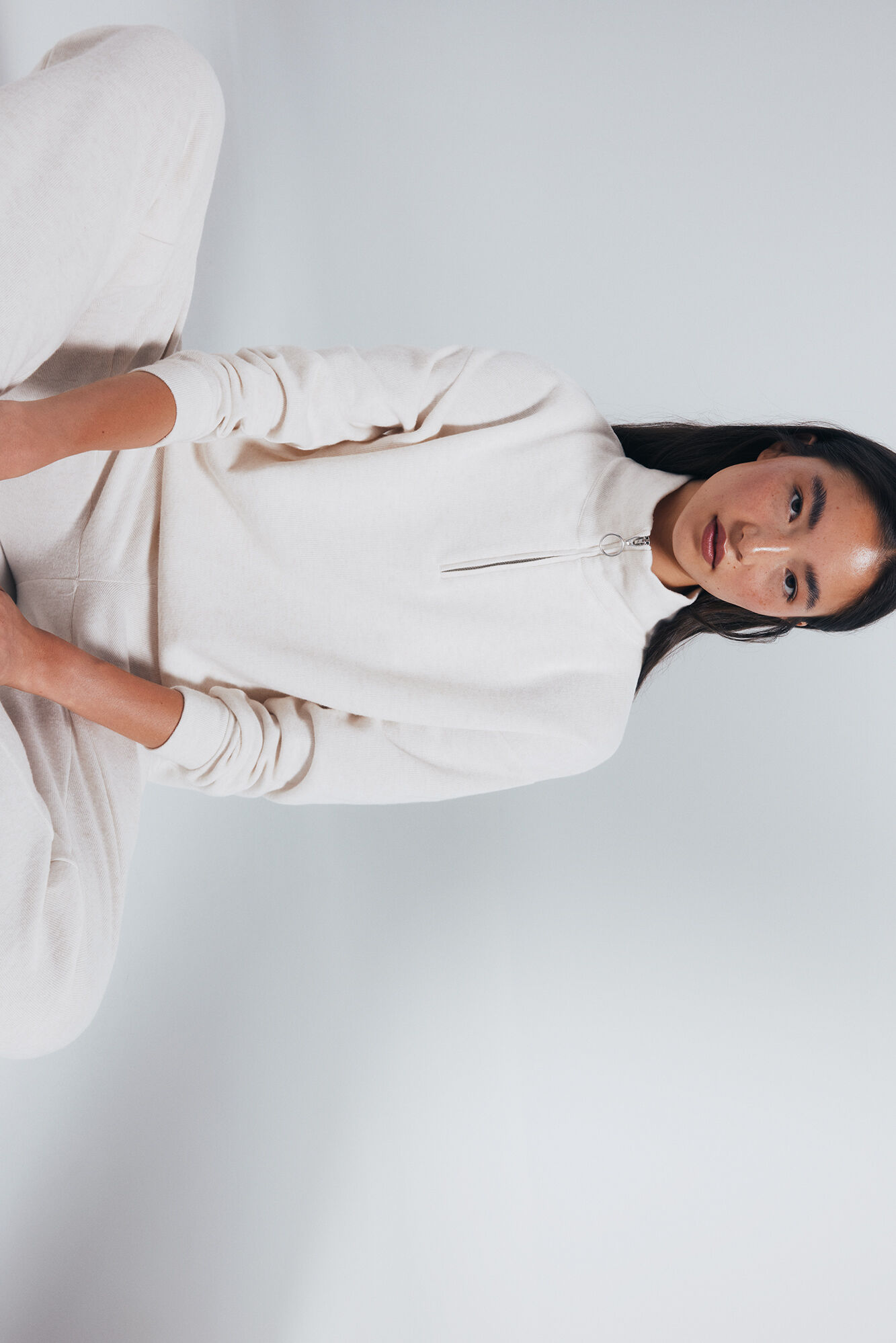 Springfield High neck sweatshirt with zip fastening