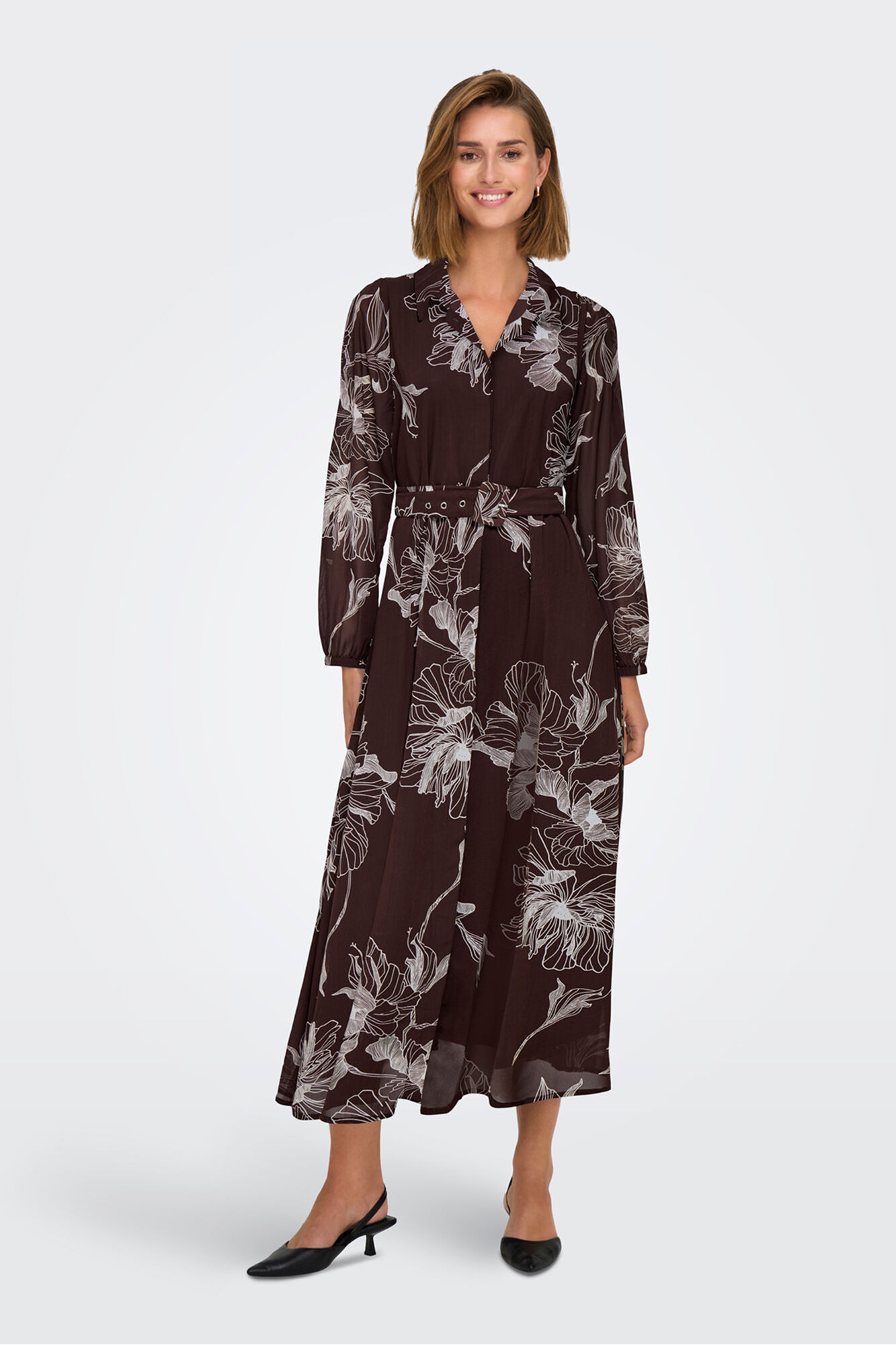 Only Vestido longo de chiffon