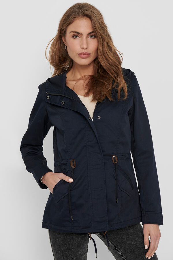 Only Short hooded parka blue