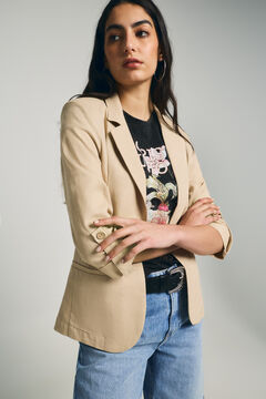Only Blazer aberta de linho