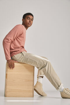 Springfield Essential jumper with elbow patches pink